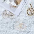 thumbnail image 4 of FRCOLOR jewelry making kit 50pcs Chic Double Holes Earring Rings Hanging Pendants Charms DIY Making Material Kit Eardrop Accessory for Woman (Fan Shape, Golden),1.57"X1.18"X0.04", 4 of 4