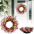 thumbnail image 4 of Eguiwyn Decorative Wreath Red Rose Valentine Wreath 20" Artificial Flower Wreath Wildflower Flower Wreath for Front Door Wall Wedding Anniversary Valentine's Day for Lover, 4 of 9