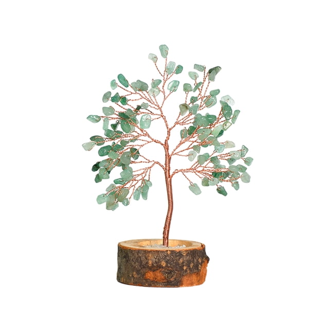 Inteprter Árbol de cristal natural de piedra - Impresionante árbol artificial hecho a mano para decoración del hogar en interiores Decoración del hogar aventurina verde