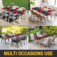 thumbnail image 5 of Valentine's Day Table Cloths for 4 Foot Rectangle Tables, Red Rose Floral Watercolor Butterfly Flowers Patio Waterproof Elastic Fitted Tablecloths, Washable Rectangular Table Cover for Camping, 5 of 8