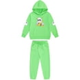 thumbnail image 4 of YUNAFFT Windproof Hooded Set for Girls & Boys 2-12Y | Full-Zip Thermal Fleece-Lined 2PC Sweatshirt & Pants, Loose Fit, Multi-Color, Size 100-160, 4 of 5
