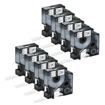 NineLeaf 8PK Compatible for DYMO D1 45020 1/2" x 23' (12mm x 7m) White on Clear Label Maker Tape for Label Manager 100 120P 160 210D