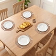 thumbnail image 3 of Set of 6 Farmhouse Woven Placemats for Dining Table Decor - Indoor, Washable, Wipeable Kitchen Table Mats Grass Yellow 11.8x11.8inch, 3 of 5