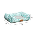 thumbnail image 2 of Jessica Simpson Medium Quilted Canvas Cuddler Dog Bed, Pooch Stripes, Aqua, 2 of 4