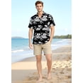 thumbnail image 3 of HAPPY BAY Men's Hawaiian Shirts Short Sleeve Button Down Shirt Men's Casual Shirts Holiday Tropical Beach Summer Party Shirts for Men Funny XL Holiday Dust, Black, 3 of 5