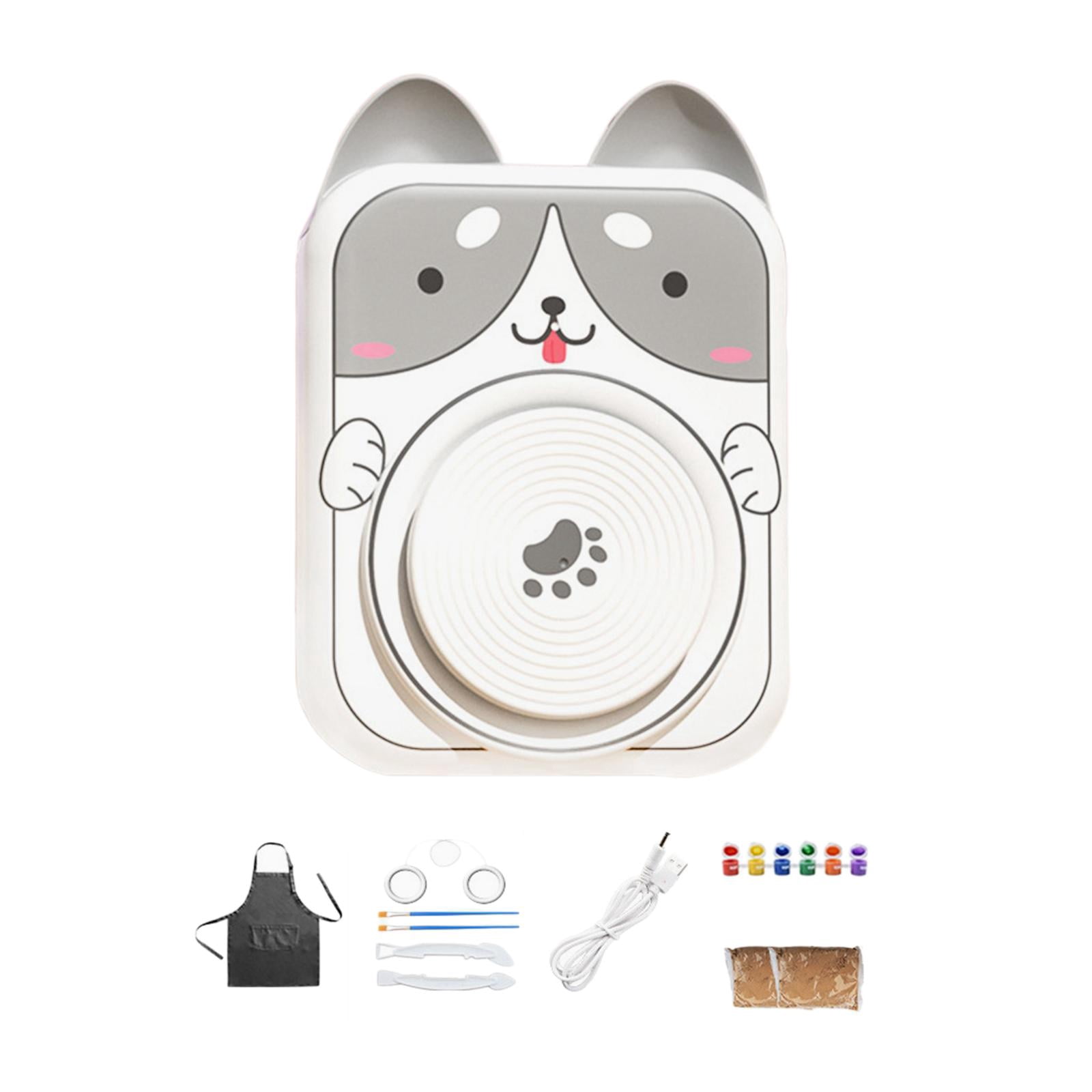 Pottery Wheel for Kids Electric Pottery Machine Molding Machine and Painting Supplies Complete Pottery Set Children's Craft Projects Dog