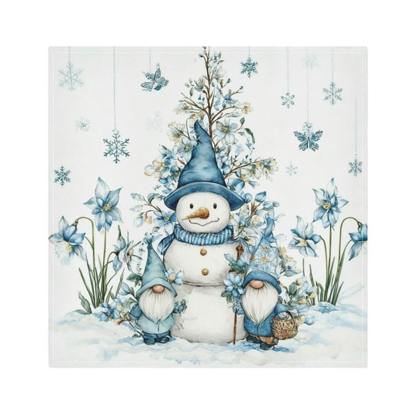 Qxltty Snowman and Dwarf Napkins 20×20in Perfect for Parties Dinners Weddings Cocktail Housewarming Cloth Napkins Set of 6