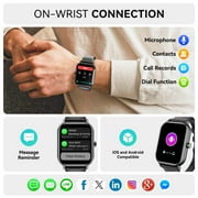 Mingdaln Men Smartwatch,46mm with Answer/Make Calls/120+ Sport Modes/IP68 Waterproof, Fitness Tracker fits for Android and iPhone Devices, perfect gift (Black)