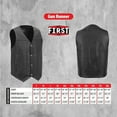 thumbnail image 3 of First Mfg Co - Runner - Men's Motorcycle Biker Riding Black Leather Vest - Small, 3 of 3