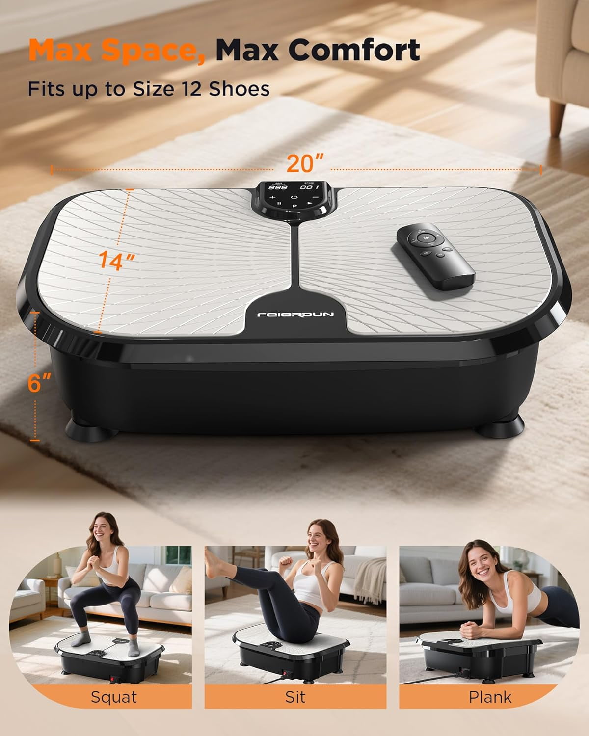 Librala Vibration Plate Exercise Machine, 400 LBS Capacity Vibration Plate for Lymphatic Drainage, Max Space for Whole-Body Workout & Relaxation at Home