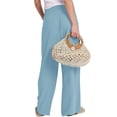 thumbnail image 7 of VDJ Womens Pants Summer Boho Elastic Wide Waistband Fashion Wide leg Beach Pants Sky Blue Ladies Trousers Size L, 7 of 7