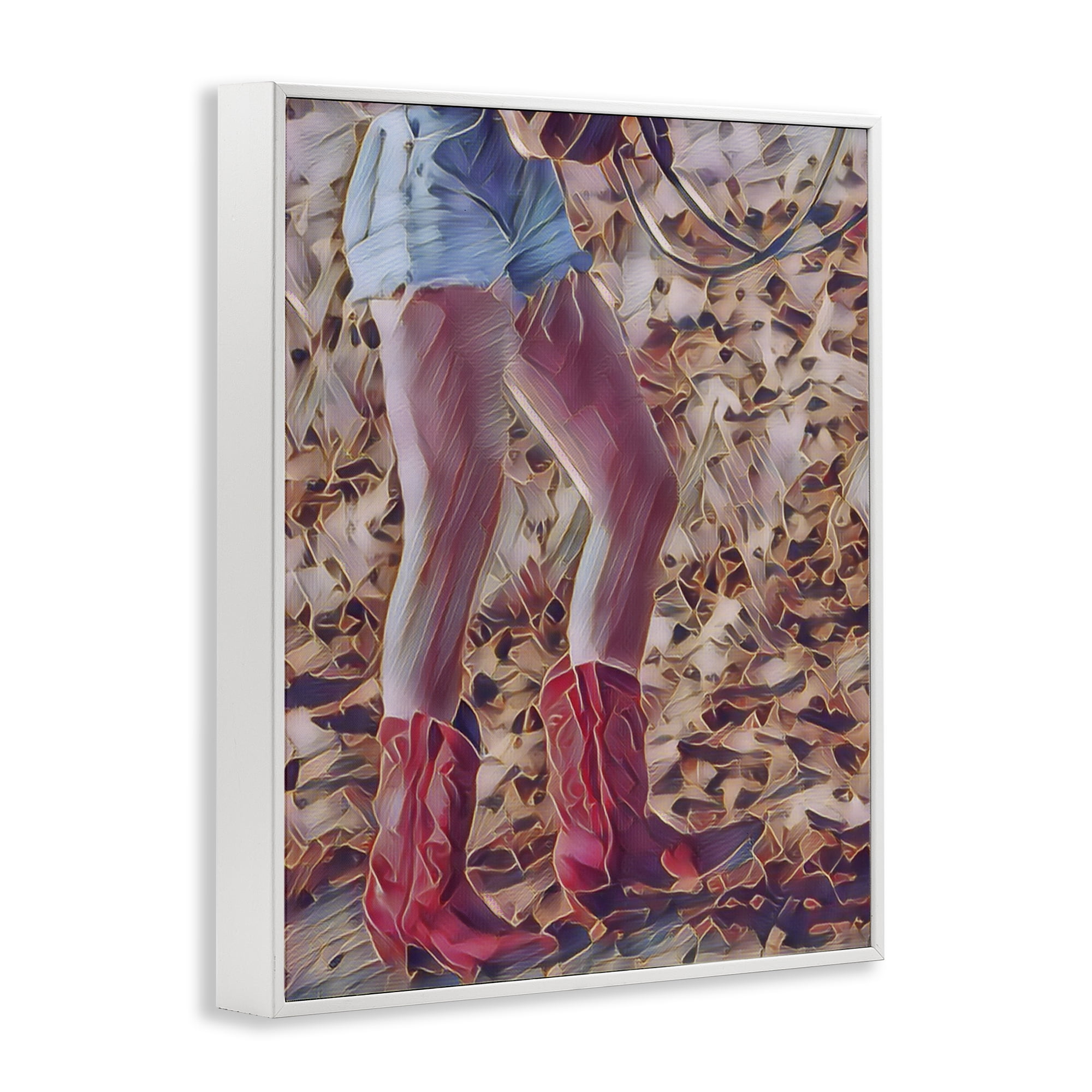 Rancher Gal Cowgirl White Framed Giclee Art, design by Jesse Keith