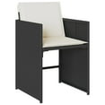 thumbnail image 3 of vidaXL 9 Piece Garden Dining Set with Cushions Black Poly Rattan, 3 of 5