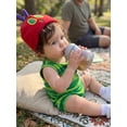 thumbnail image 4 of RUINIXCW Toddler Baby Boy Girl Halloween Caterpillar Costume Newborn Infant Baby Boy Fall Winter Clothes Sleeveless Striped Tank Top Shorts Hat Set, 4 of 9