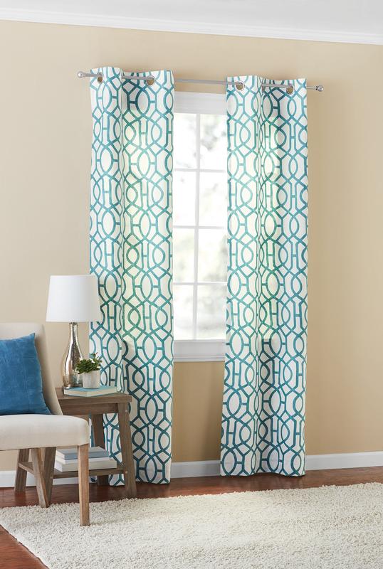 Mainstays Fretwork Window Curtain Panel Pair Walmart Com