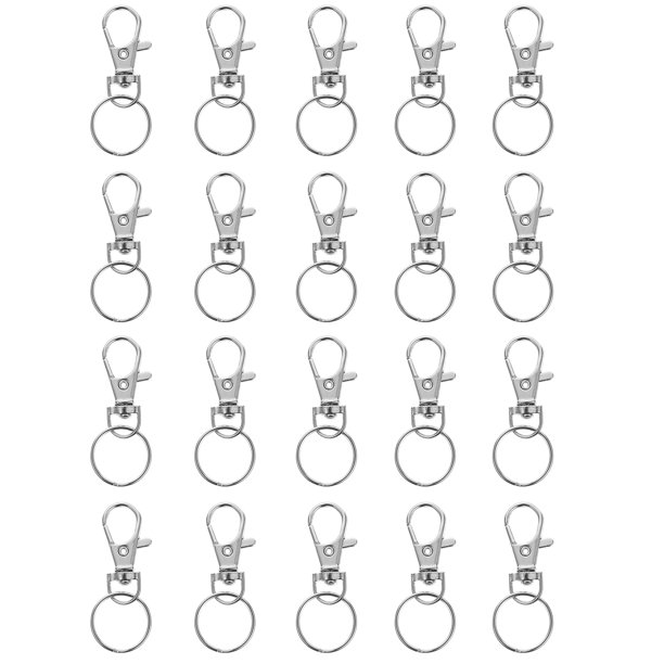 WORGEOUS 100 sets Hebillas para perros DIY Llavero Accesorios Conectando Hebillas Anillos de llave