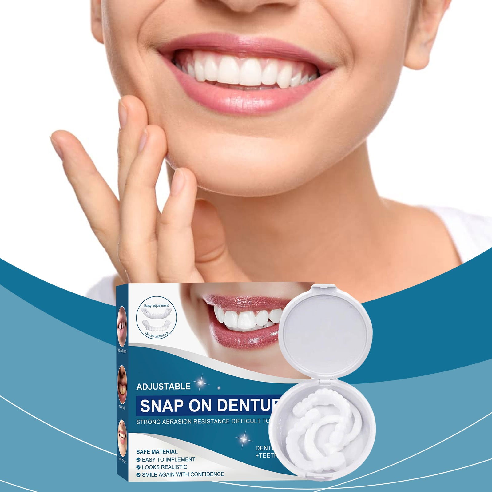 LONRYD Veneers Invisible Teeth Aligners Adjustable Snap-On Dentures for Quick Results