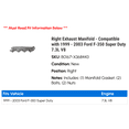 thumbnail image 2 of Right Exhaust Manifold - Compatible with 1999 - 2003 Ford F-350 Super Duty 7.3L V8 2000 2001 2002, 2 of 2