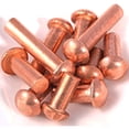 thumbnail image 5 of (20pcs) Purple Copper Aound Head Solid Rivets Fasteners, M4x8mm, 5 of 5