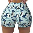 thumbnail image 2 of Fuzoiu Penguins Whales Print Women's Workout Shorts,Workout Biker Shorts Women,Exercise Fitness Shorts,Scrunch Short, Athletic Shorts for Gym Yoga Running Sport Active-Medium, 2 of 8