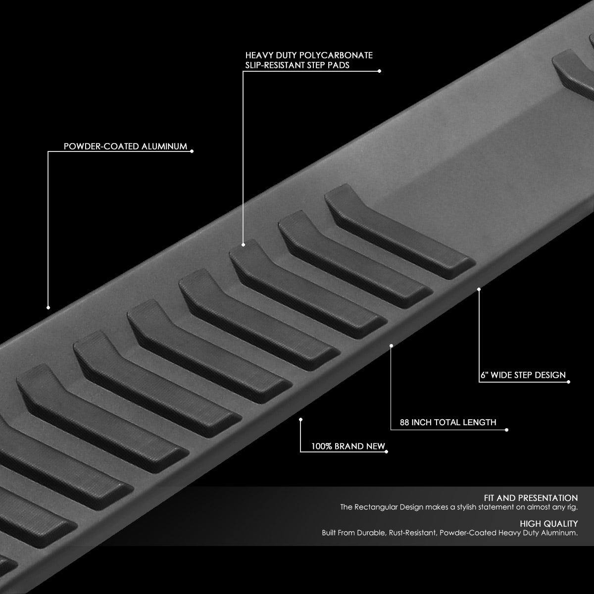 Nuvision for 15-24 Ford F150 F250 F350 SD Crew Cab 6" Side Step Nerf Bar Running Board