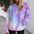 thumbnail image 2 of Kaprioy Womens Hoodies Fall Long Sleeve Drawstring Pullover Tops With Pockets Fall Fashion Clothes Loose Casual Sweatshirt For Women Light Purple, S, 2 of 6