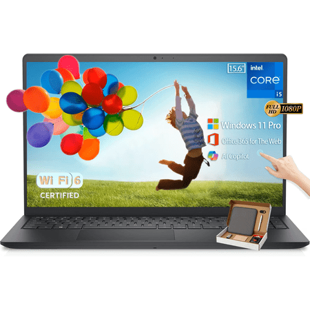 Dell Inspiron 15 Laptop, 15.6" FHD Touchscreen, Intel 10-Core i5-1334U, 32GB RAM, 1TB SSD, Wi-Fi 6, Win 11 Pro,Numeric Keypad, Long-Battery Life, Black