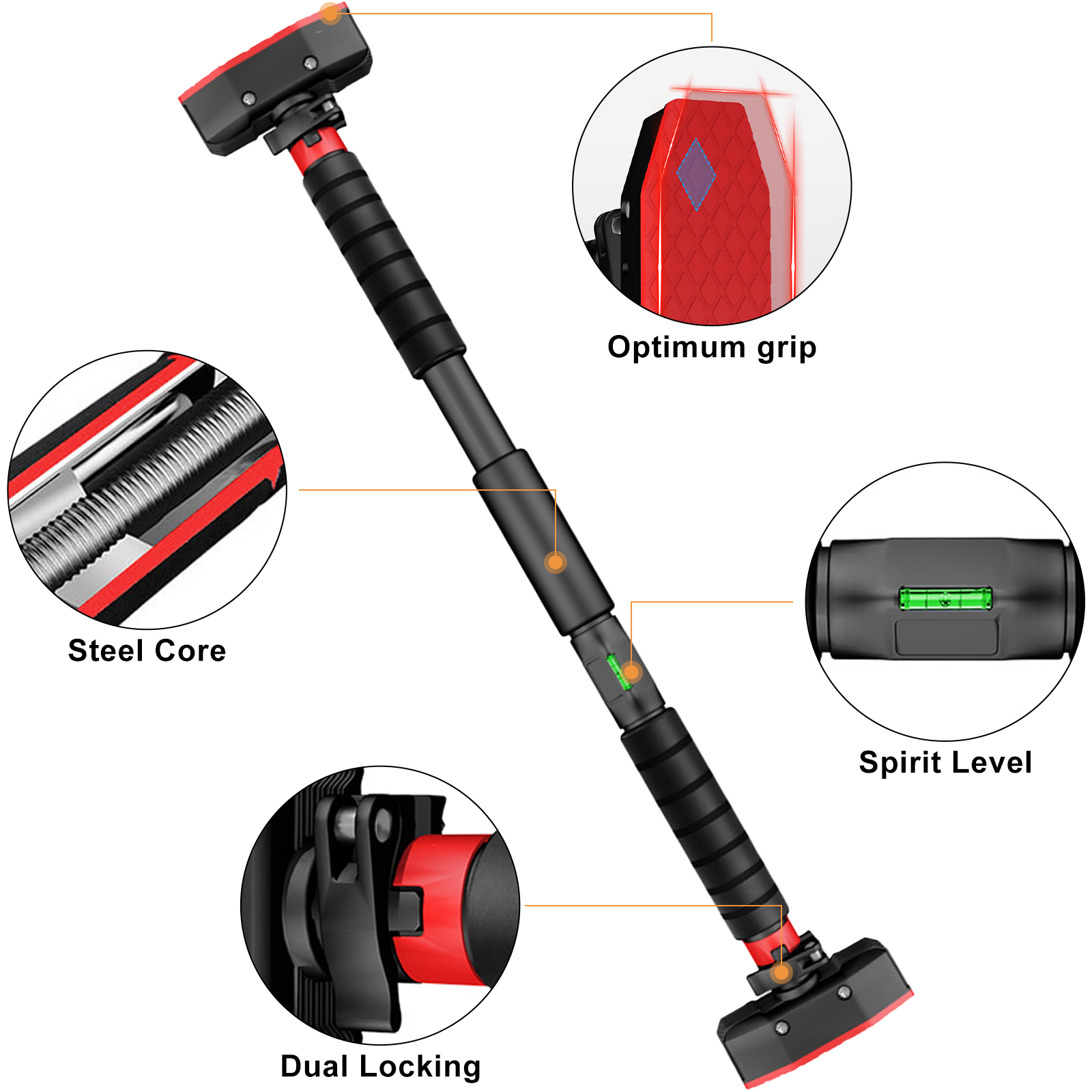 Stusgo Adjustable Doorway Pull Up Bar (69-92cm) photo 6
