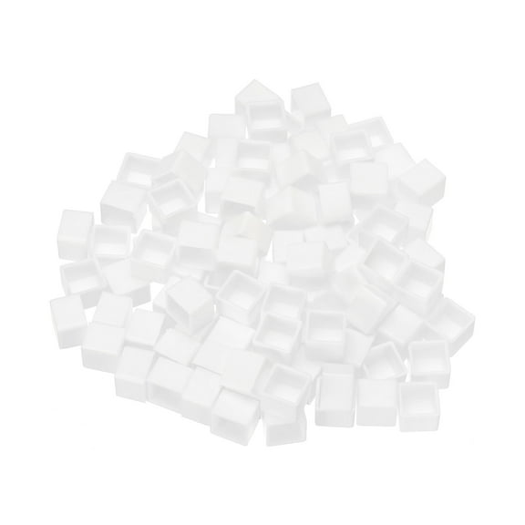 Uxcell 1ml Watercolor Pans, 100 Pack Empty Half Pans Plastic Watercolor Tins for Watercolor Oils Style 3, White