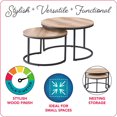 thumbnail image 2 of CorLiving Fort Worth Light Brown Engineered Wood Indoor Nesting Coffee Table with Steel Base, 2 of 8