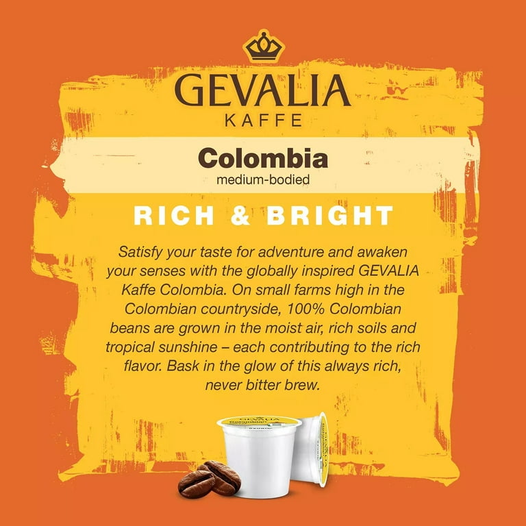 Gevalia Colombian Keurig Compatible K Cup Coffee Pods, 100 Ct