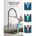 thumbnail image 3 of Grifo de cocina FORIOUS LED con pulverizador desplegable de níquel cepillado, 3 of 8