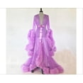 thumbnail image 1 of VISgogo, bata de felpa de manga larga para mujer, Kimono de lujo transparente, camisón de picardías extralargo VISgogo moda, 1 of 8