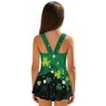 thumbnail image 2 of Uourmeti Girls' Sleeveless Skirted One Piece Swimsuit - Clover & Musical Note Print, Quick Dry Stretch Swim Dress for Beach & Pool, 3-13 Years, 2 of 8