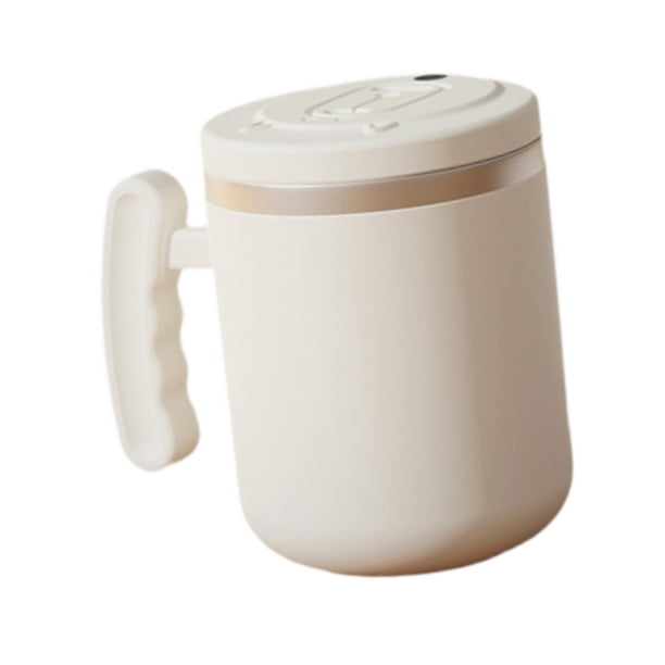 Taza de café con agitador automático, taza mezcladora automática, regalo de cumpleaños, elegante automezcladora, mezcladora para café y otras bebidas. Beige