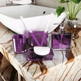 thumbnail image 4 of Fatty Farmer bathroom countertop decoration bathroom accessory set 4-piece PP purple, 4 of 5