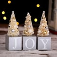thumbnail image 2 of Desktop Miniature Christmas Trees Mini Christmas Tree with Letters  Wood Base for  Holiday Party Home Tabletop Decor, 2 of 9