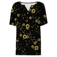 thumbnail image 3 of Bovemsi Women's Short Sleeved T Shirt V Neck Top Fashionable Casual Short Sleeved Shirt, Yellow Women's Summer Short Sleeve T-Shirts, XL, 3 of 9