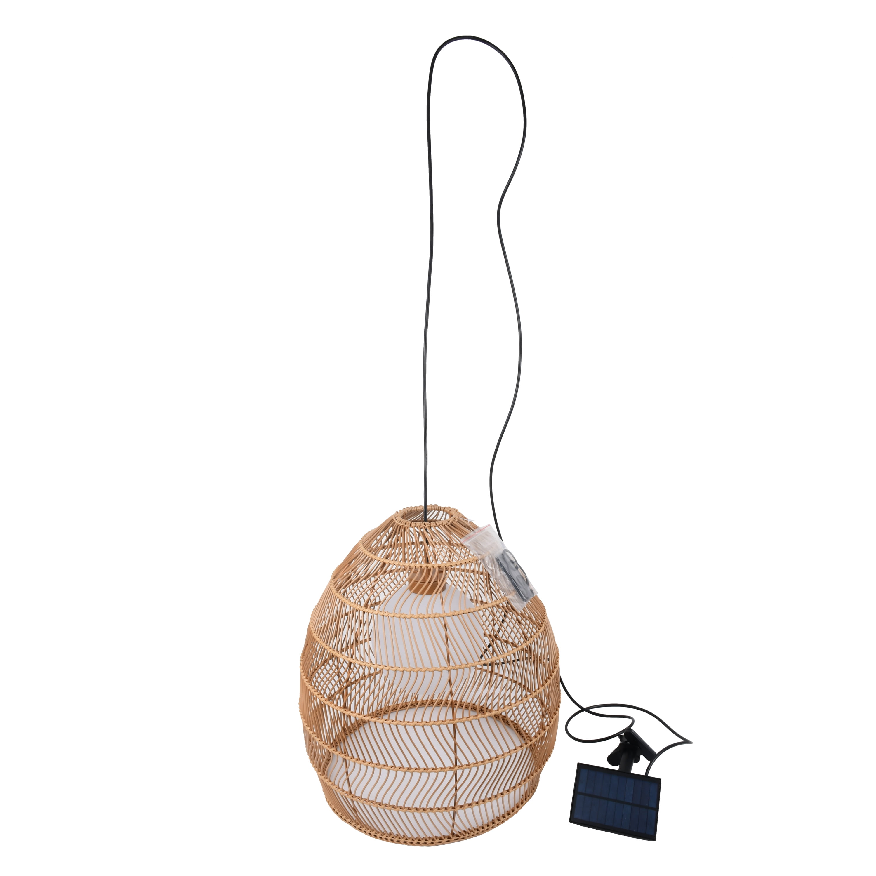 Better Homes & Gardens Battery-Powered 19'' 13 Lights Black PE Woven Pendant