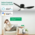 42" Smart Flush Mount Ceiling Fans with Lights Remote,Quiet DC Motor