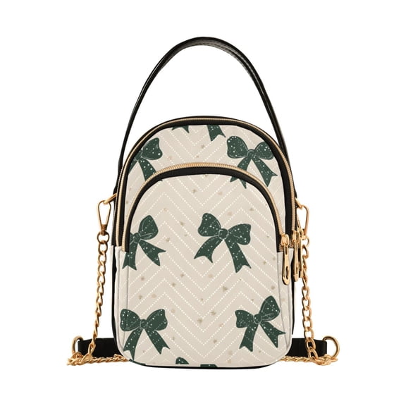 joogoo Women Green Bows Chain Crossbody Bags Shoulder Handbag Phone Purse