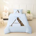 thumbnail image 2 of Manfei Leopard Print Personalized Initial A Twin Bedding for Girls,Kawaii Blue Bow Duvet Cover Set for Kids Teens,Lightweight Room Decor,2pcs,No Comforter, 2 of 5