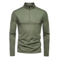 thumbnail image 1 of pstuiky Camisas para hombre de manga larga, Camisa de manga larga con media cremallera y cuello alto para hombre, con protección solar UPF100+, para primavera y verano camisetas de hombre s, 1 of 4