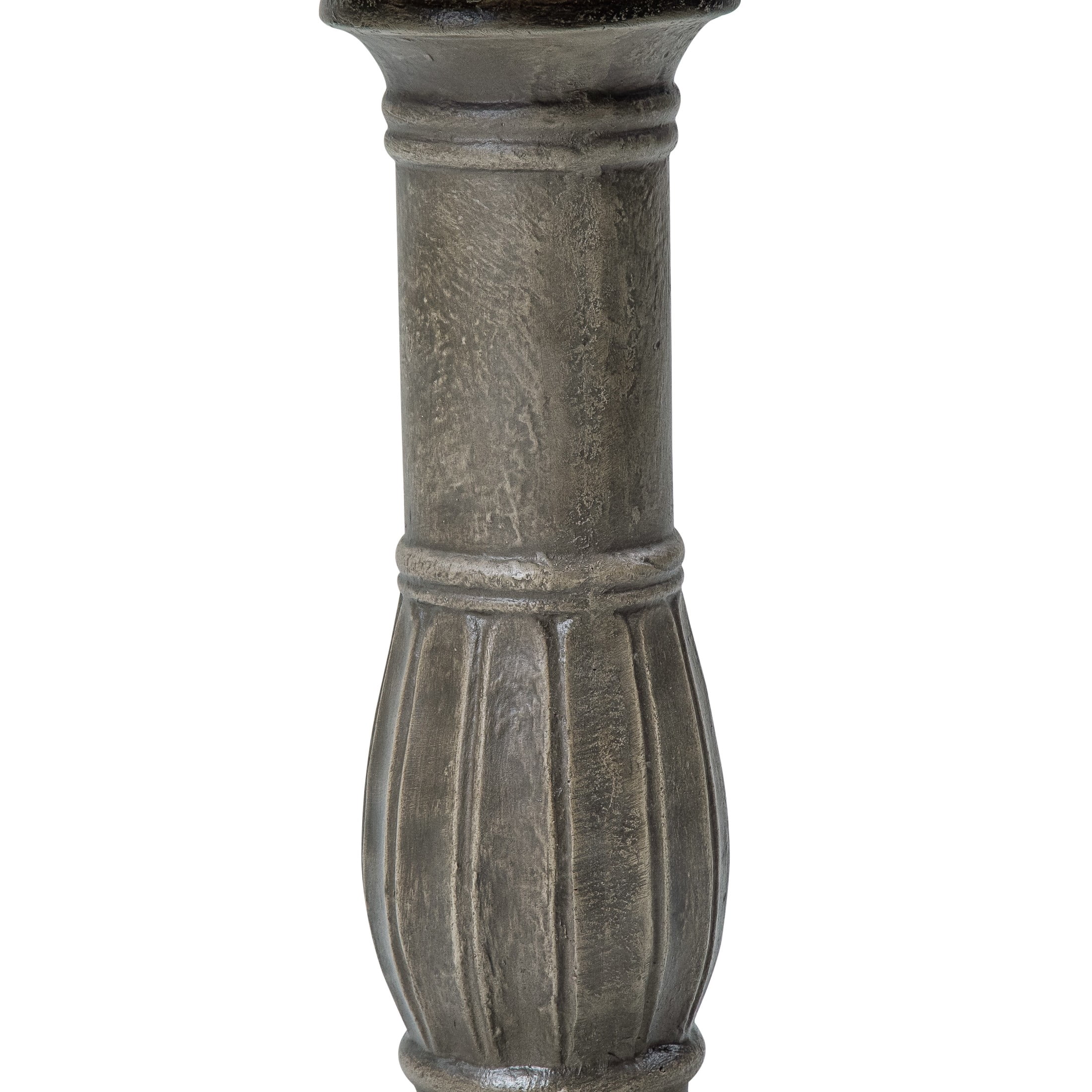 Christopher Knight Home 25" Outdoor Pedestal Bird Bath, Polyresin Retro Stone Look, Antique Gray