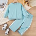 thumbnail image 2 of NOLDARES Baby Boy Waffle Clothes Fall Winter Long Sleeve Sweatshirt with Pants Set Toddler Cute Truck Embroidery Outfits Size:2-3 Y,Sky Blue, 2 of 8