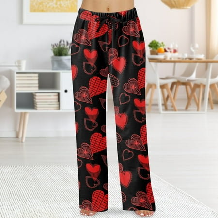 

Pxiakgy pants for women Outside Lace Pajamas Worn Plaid Can Casual Women s Spring Cotton Fashion Home Pants Be Pants Red + S