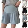 thumbnail image 7 of ZACPNCV Maternity Active Shorts with Pockets Drawstring Pregnancy Women's Casual Short Navy L, 7 of 7