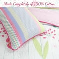 thumbnail image 5 of Cozy Line Home Fashions Blossom Pink Flower Butterfly Girl Queen 3 Piece Quilt Bedding Set, 5 of 6