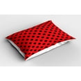 thumbnail image 2 of Polka Dots Pillow Sham Set of 2, Retro Vintage Pop Art Theme Old 60s 50s Rocker Inspired Bold Image Oval Shapes, Quality Microfiber Bedding Item for All Seasons, 26" x 20", Scarlet, by Ambesonne, 2 of 3
