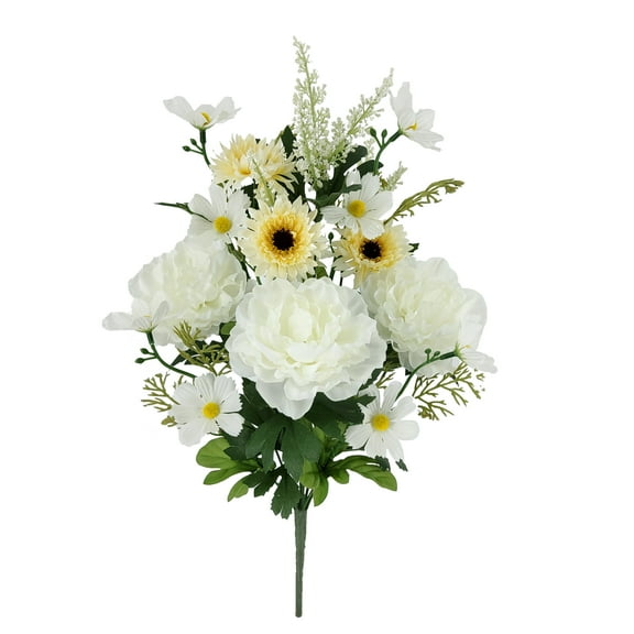 Mainstays 21''H Indoor Artificial Peony Mixed Bouquet, Yellow Color.